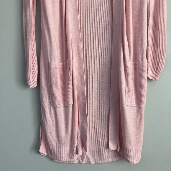 INC Pink Light Weight Open Front Long Sleeve Duster Style Cardigan Size XS - Picture 4 of 10